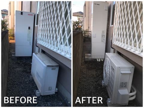 エコキュート交換の施工事例(工事前・工事後)