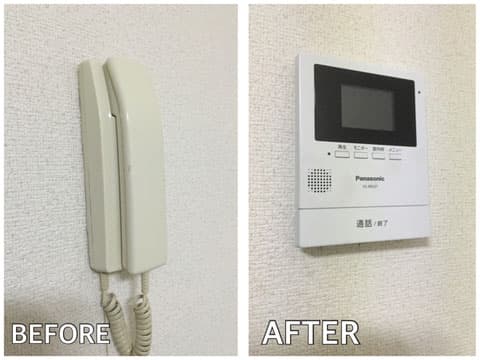 TVインターホン設置の施工事例(工事前・工事後)